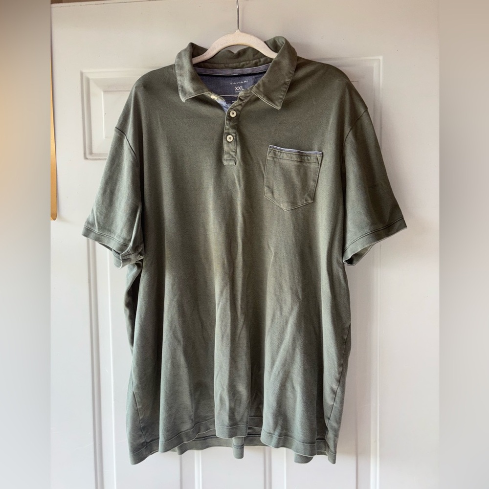 Tahari sage green polo shirt size XXL